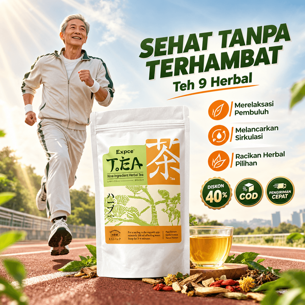 Teh Herbal 9 Bahan, Hangat & Menyegarkan untuk Ringan Beraktivitas