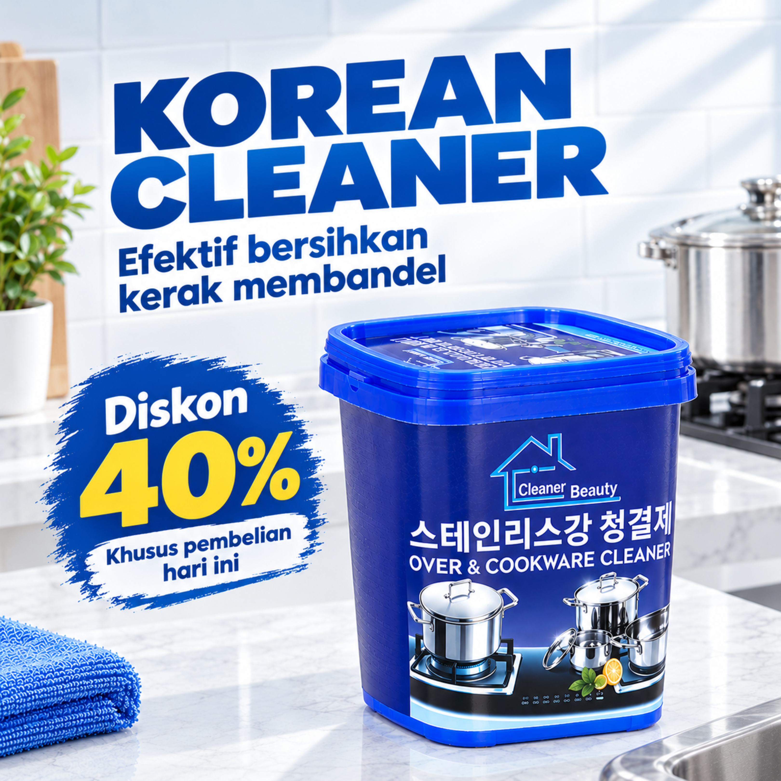 Korean Cleaner pasta pembersih kerak panci stainless